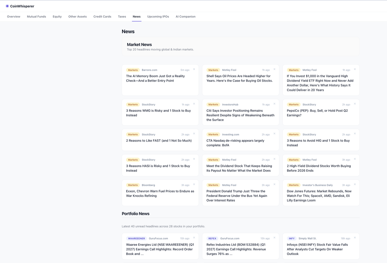 News screenshot